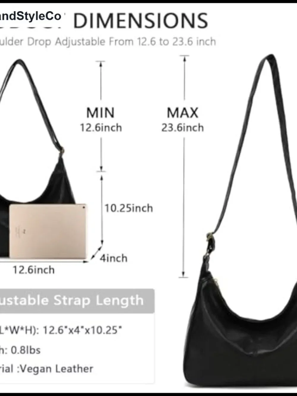 Vegan Leather Hobo Bag Ultra Soft Slouchy Shoulder Handbag Tote